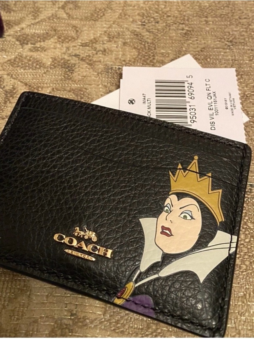 Coach Disney X Black Evil Queen Card Case NWT - Picture 2 of 3